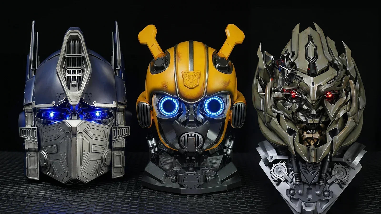 Optimus vs Bumblebee vs Megatron Helmet